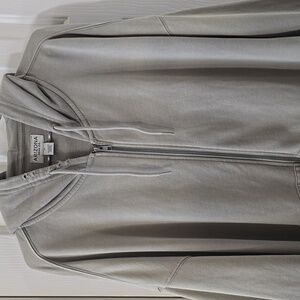 ARIZONA JEAN CO BRAND YOUNG MEN'S FRONT ZIPPERED GREEN COTTON HOODIE SIZE XL